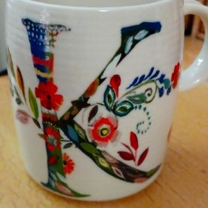 Floral Anthropologie Mug "K" by Starla Halfmann